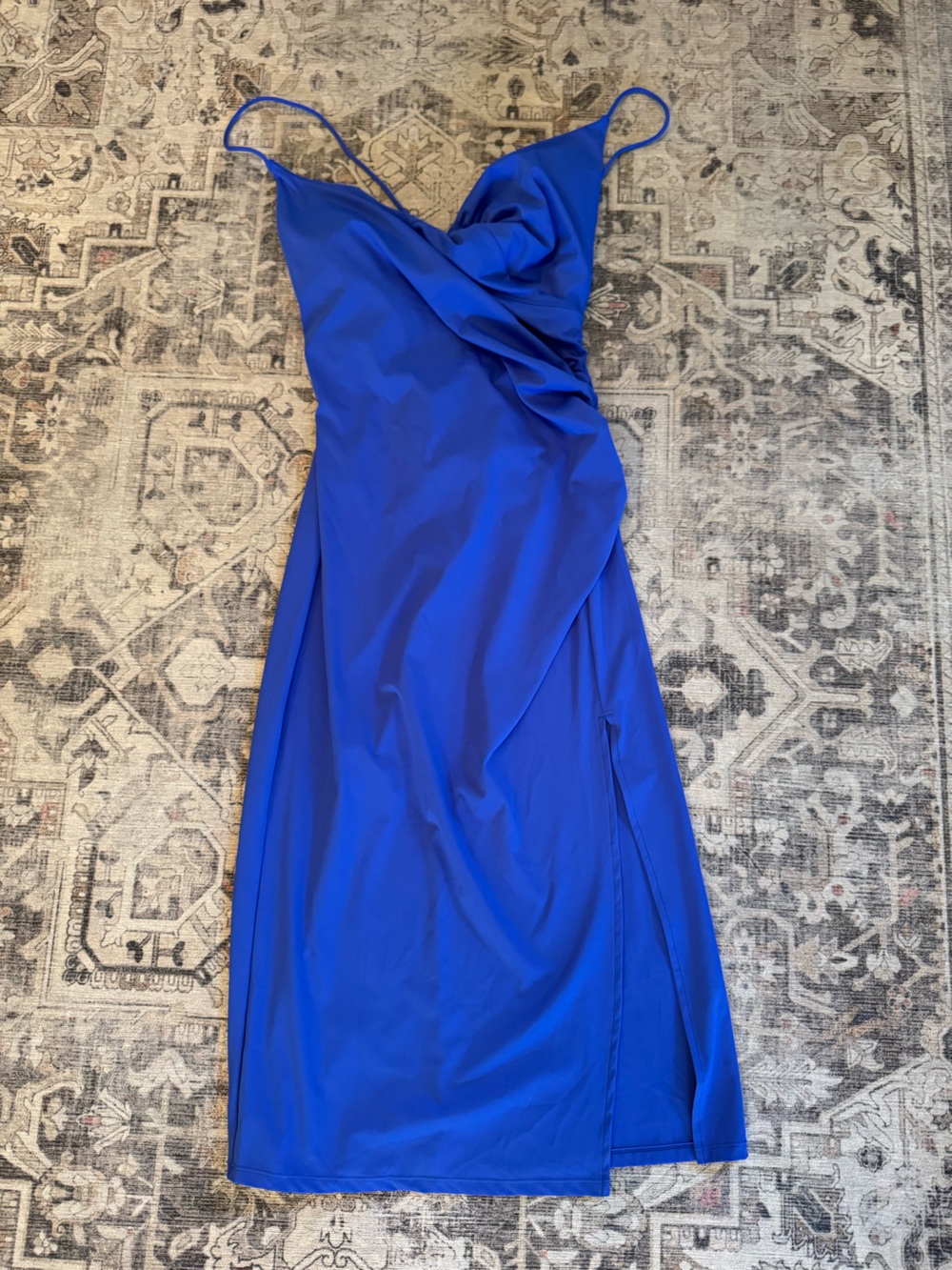 NWT Halara SoftlyZero™ Airy Crossover Ruched Lace Up Bodycon Cool Touch Dress, L